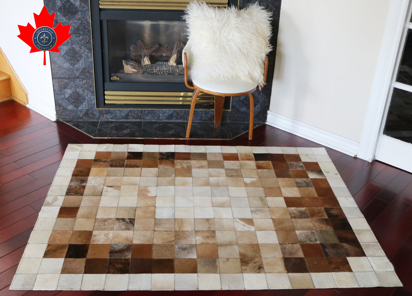 99393 Cowhide rug Patchwork   Collection Quebecuir Premium
