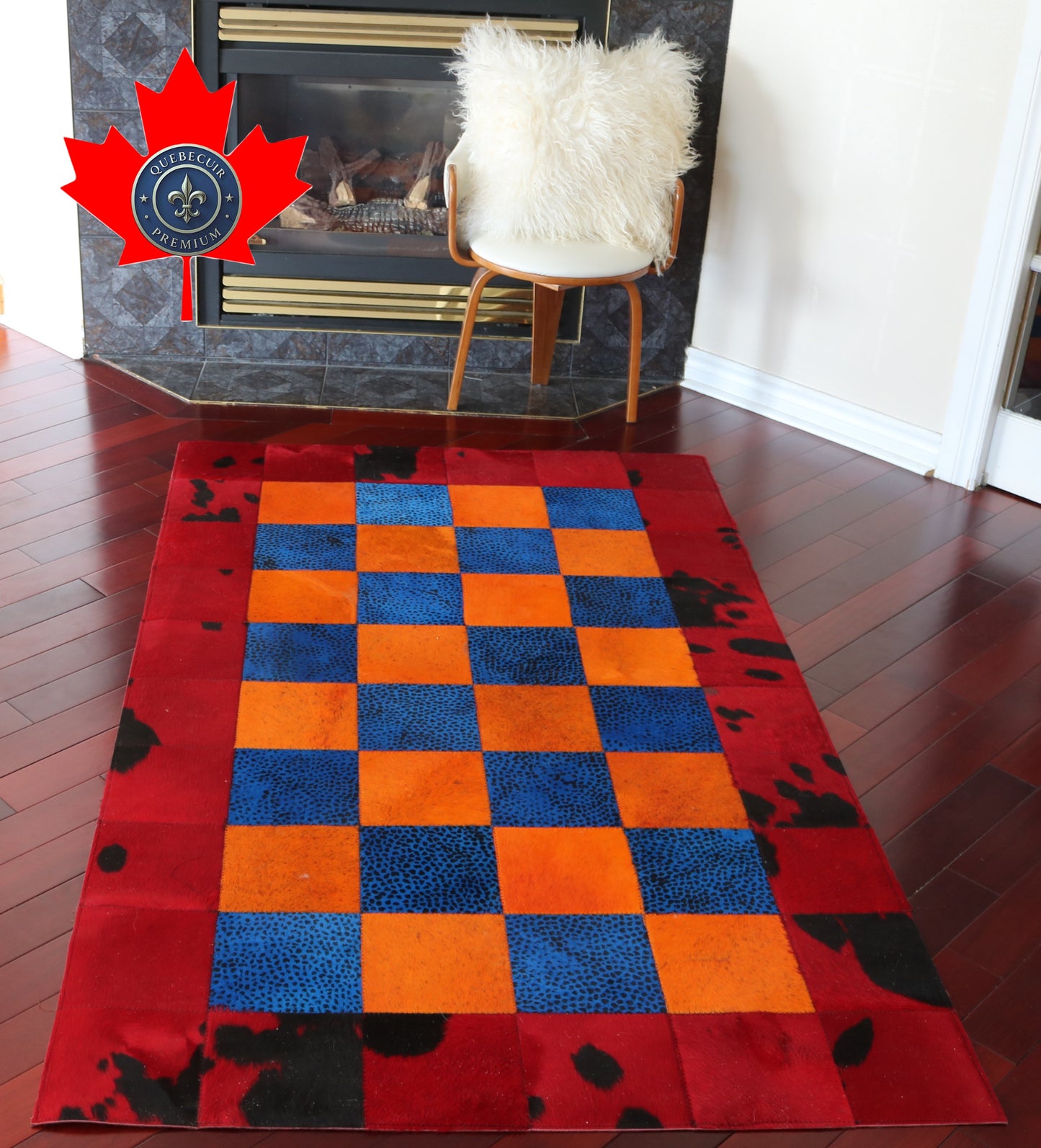 99396 Cowhide rug Patchwork   Collection Quebecuir Premium