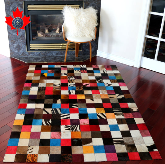 99397 Cowhide rug Patchwork   Collection Quebecuir Premium