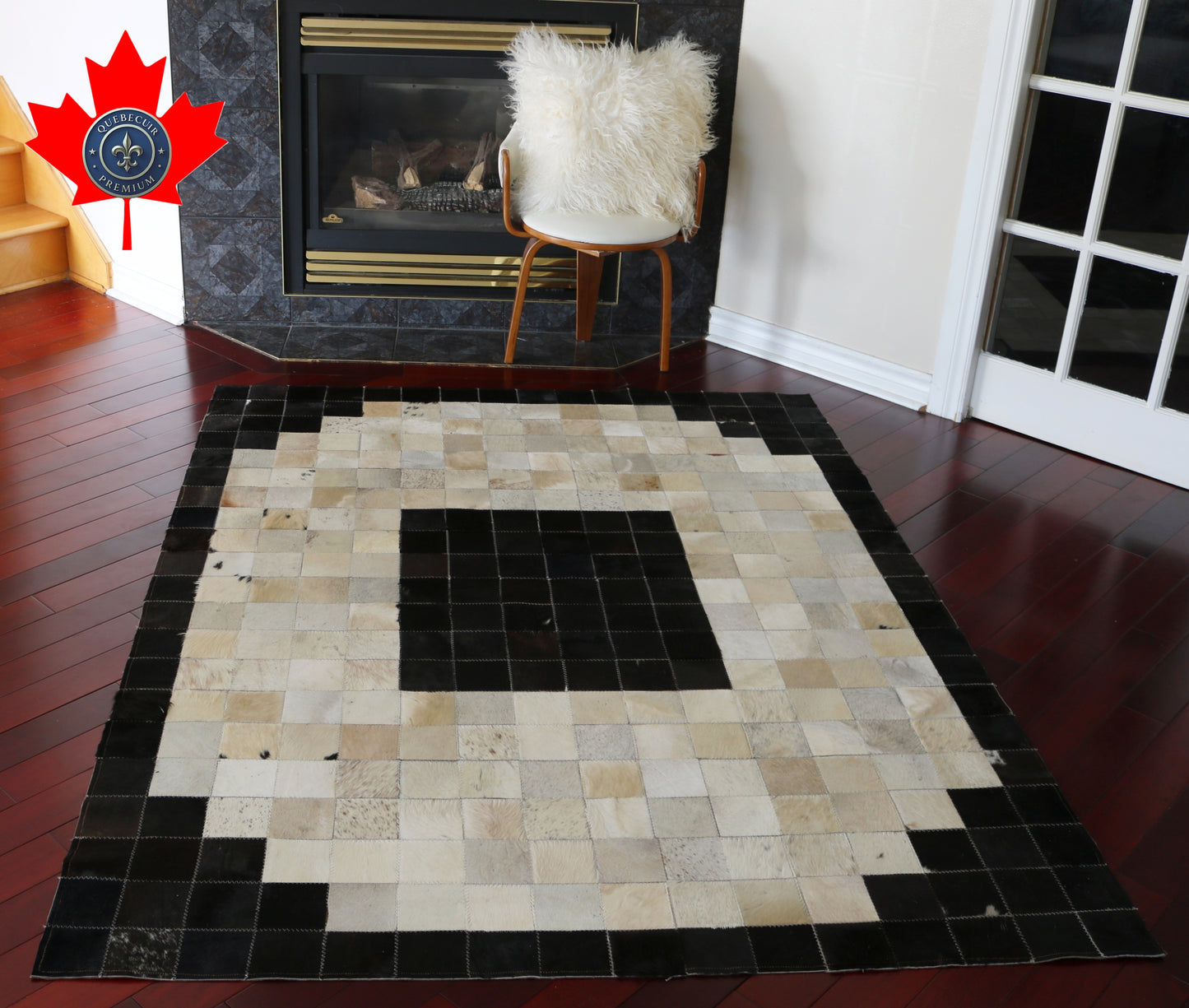 99398 Cowhide rug Patchwork   Collection Quebecuir Premium
