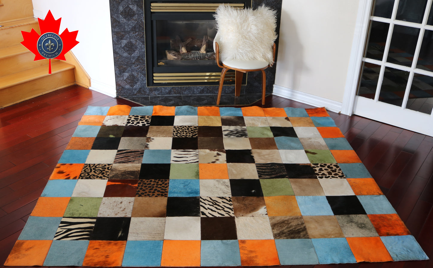 99410 Cowhide rug Patchwork Collection Quebecuir Premium