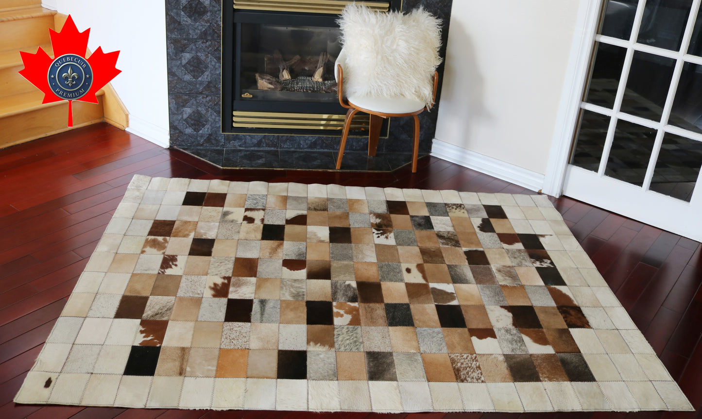 99413 Cowhide rug Patchwork Collection Quebecuir Premium