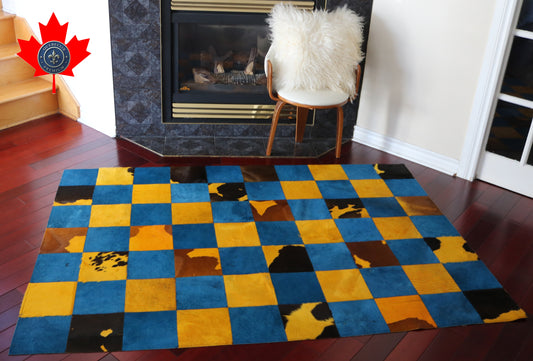 99414 Cowhide rug Patchwork Collection Quebecuir Premium
