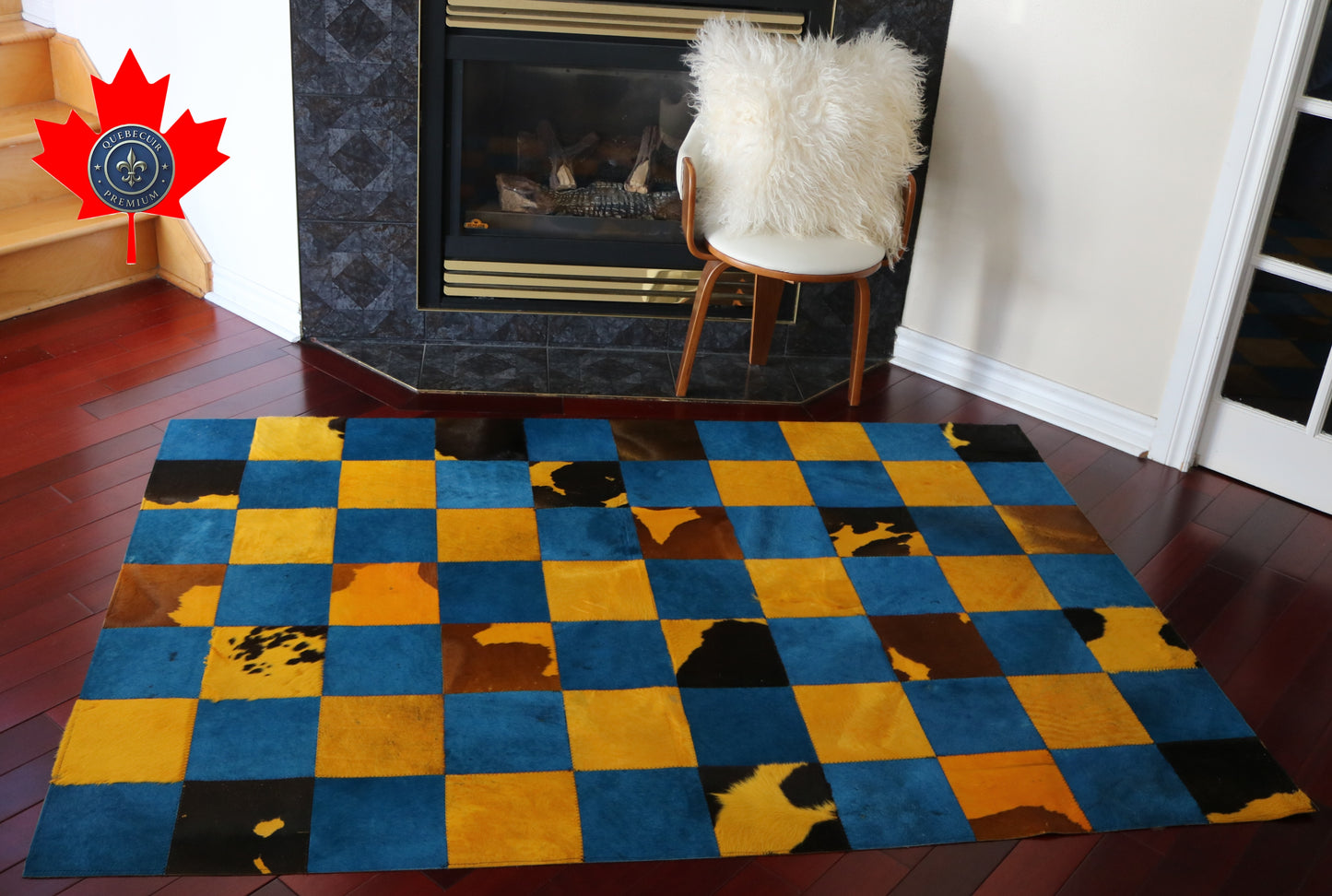 99414 Cowhide rug Patchwork Collection Quebecuir Premium