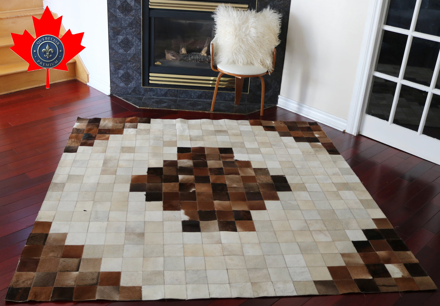 99415 Cowhide rug Patchwork Collection Quebecuir Premium