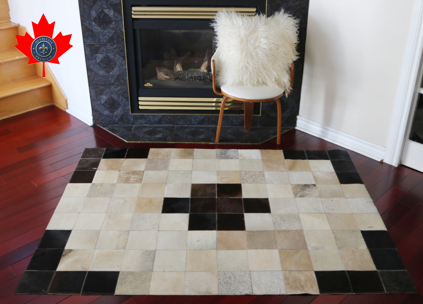 99418 Cowhide rug Patchwork Collection Quebecuir Premium