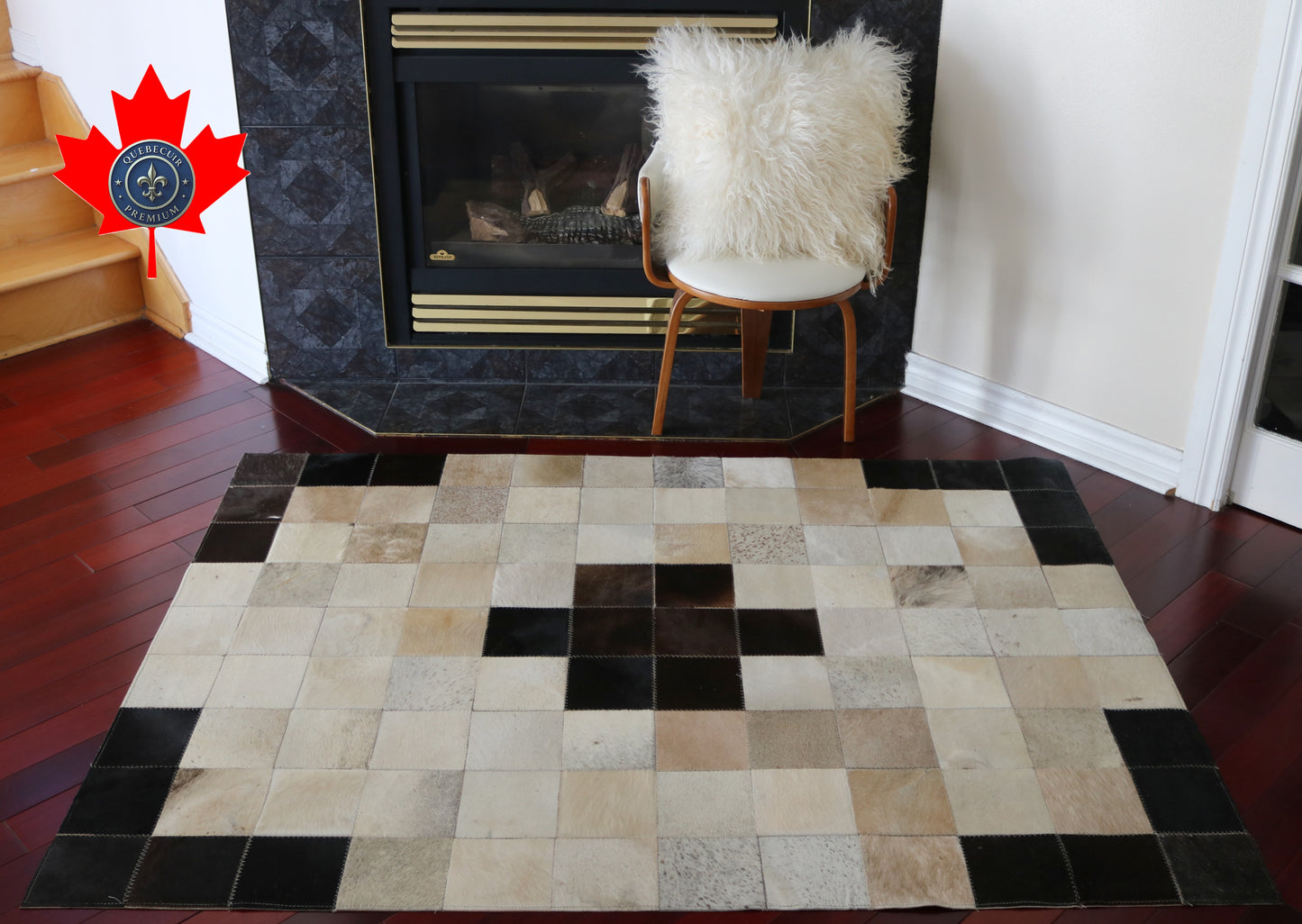 99418 Cowhide rug Patchwork Collection Quebecuir Premium