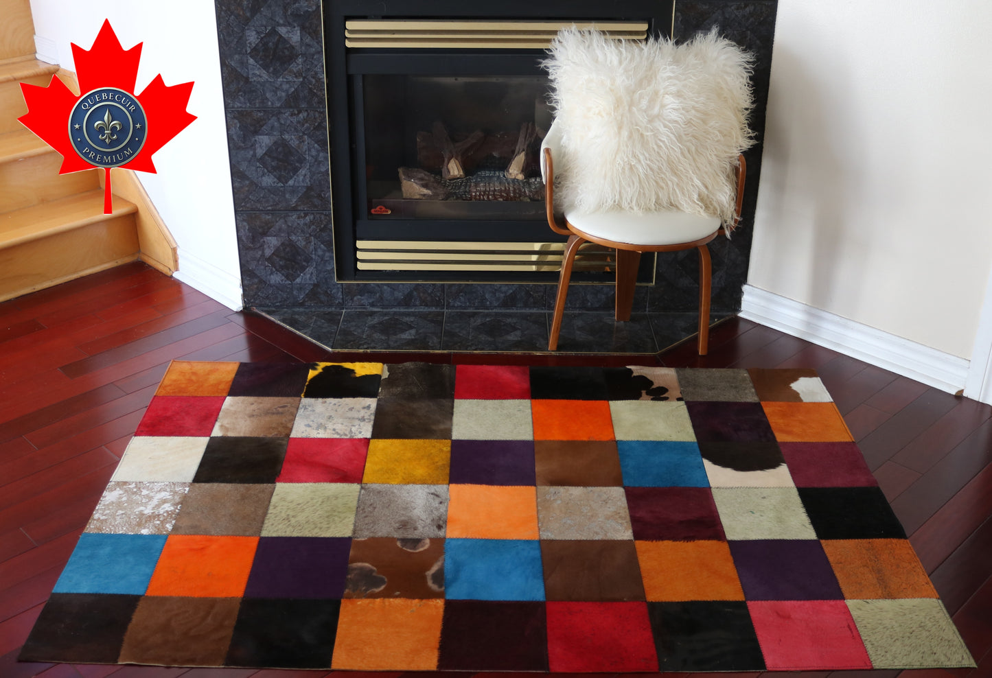 99419 Cowhide rug Patchwork Collection Quebecuir Premium