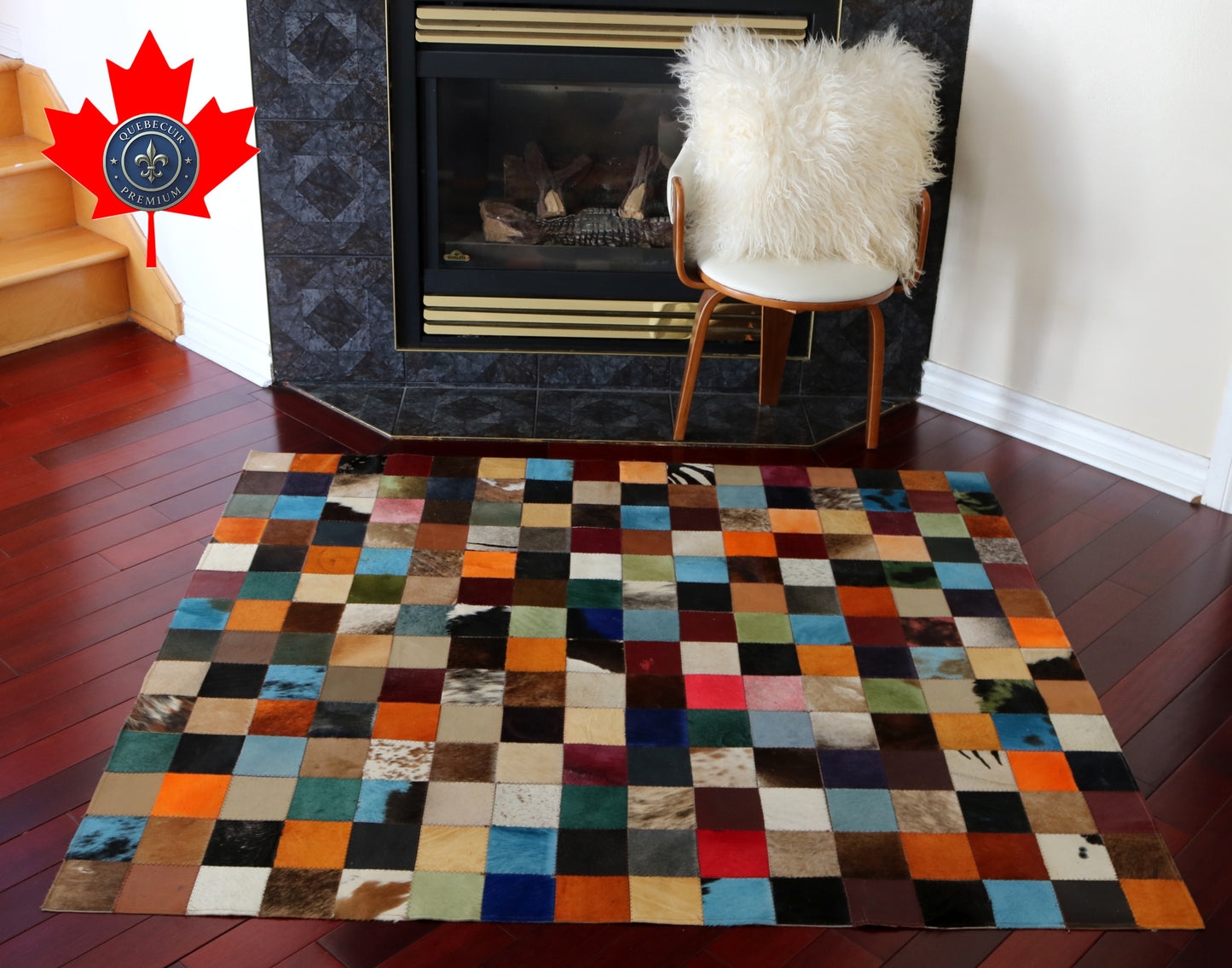 99420 Cowhide rug Patchwork Collection Quebecuir Premium