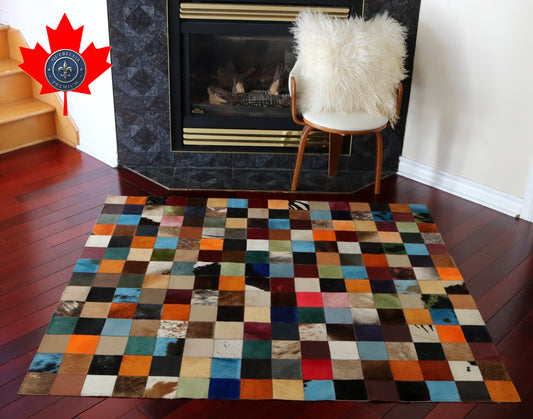 99420 Cowhide rug Patchwork Collection Quebecuir Premium