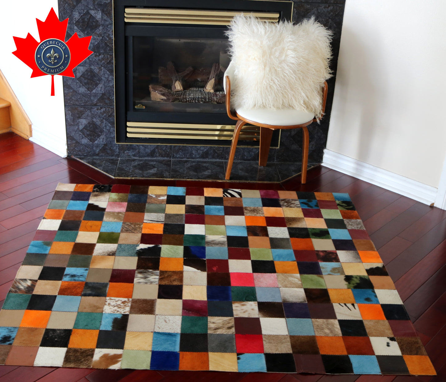 99420 Cowhide rug Patchwork Collection Quebecuir Premium