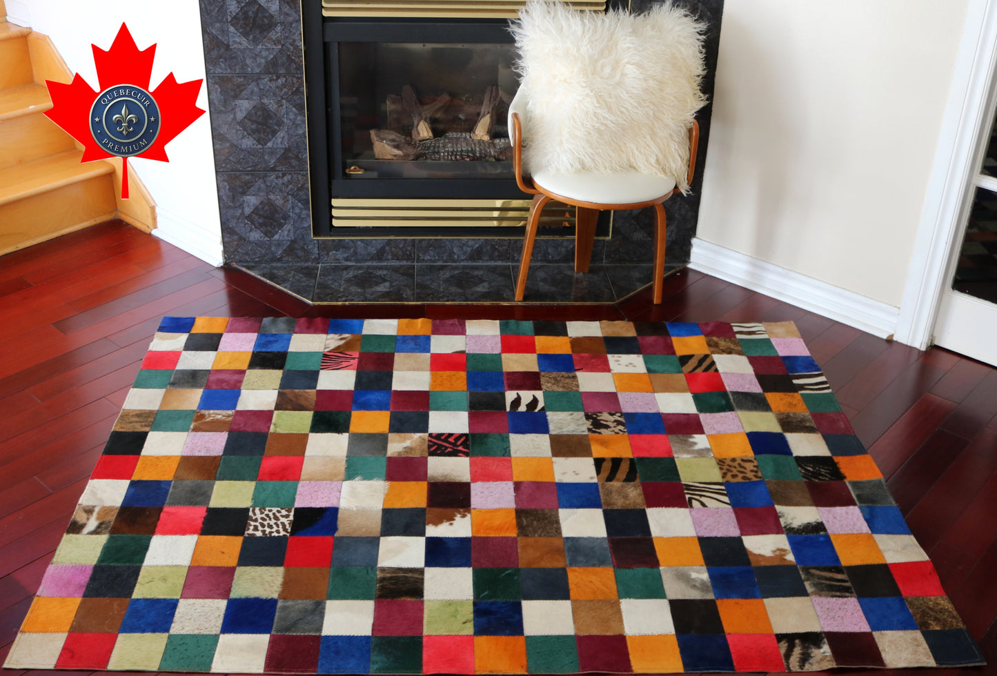 99424 Cowhide rug Patchwork Collection Quebecuir Premium