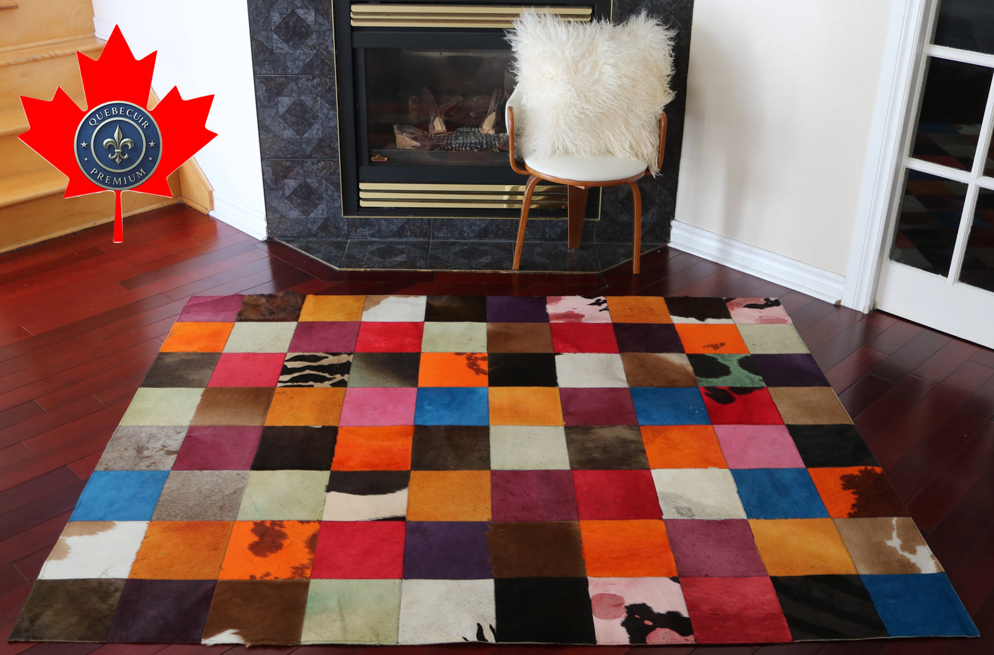 99425 Cowhide rug Patchwork Collection Quebecuir Premium