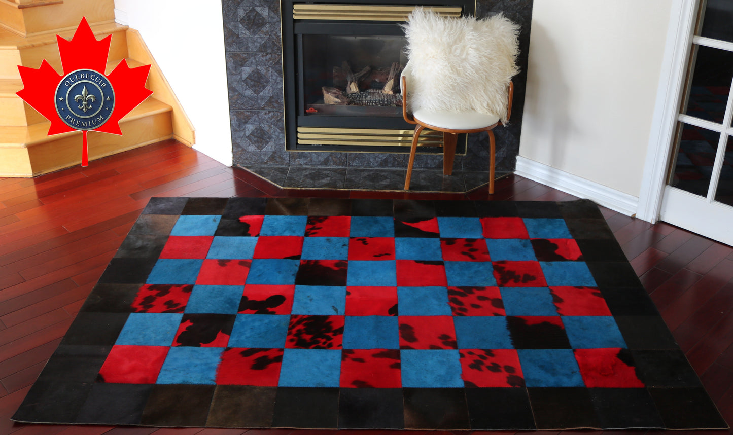 99427 Cowhide rug Patchwork Collection Quebecuir Premium