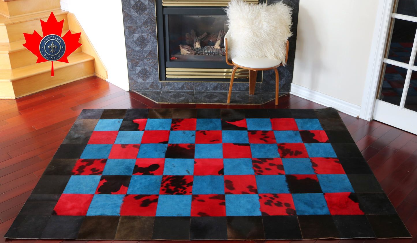 99427 Cowhide rug Patchwork Collection Quebecuir Premium