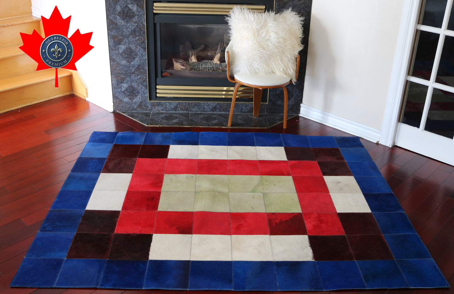 99428 Cowhide rug Patchwork Collection Quebecuir Premium