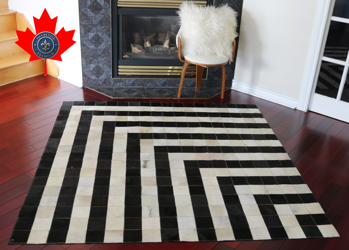 99431 Cowhide rug Patchwork Collection Quebecuir Premium