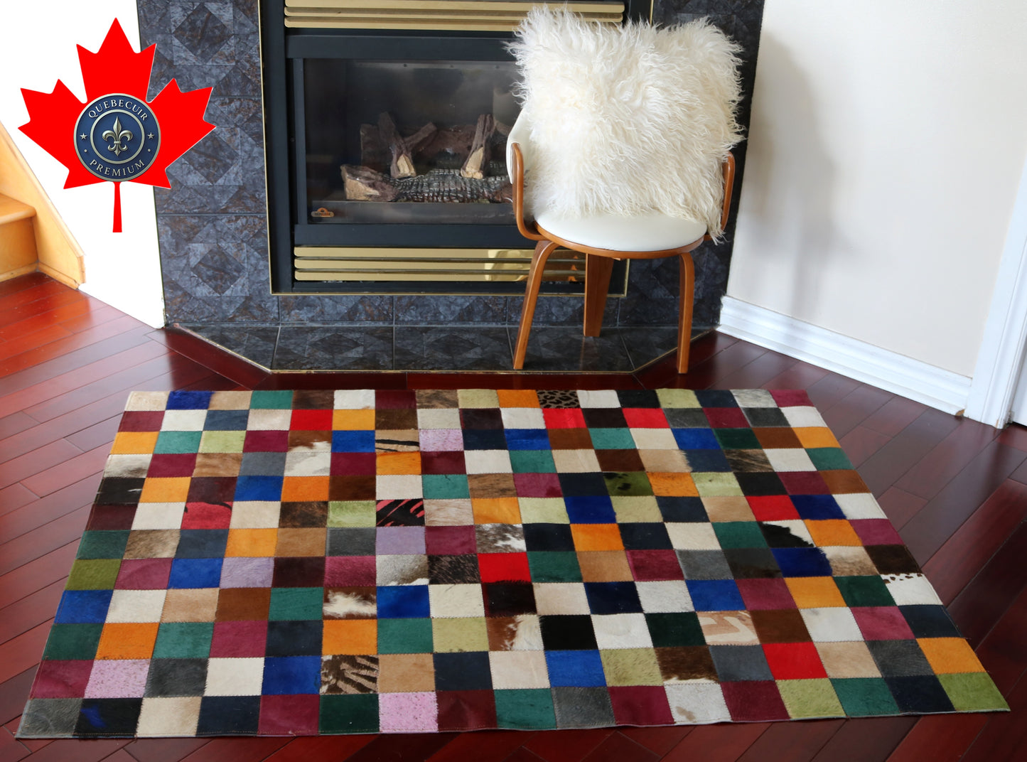 99432 Cowhide rug Patchwork Collection Quebecuir Premium