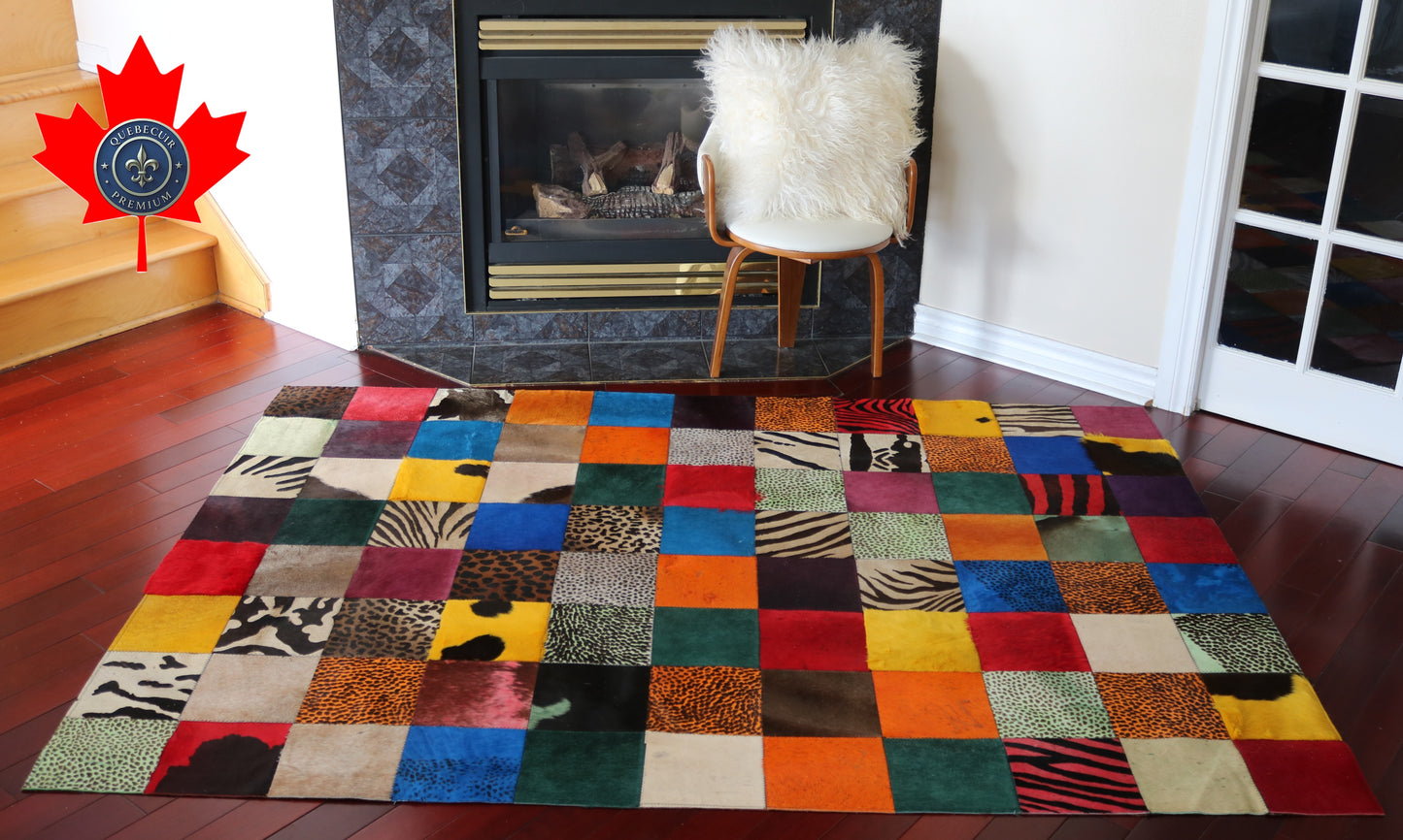 99433 Cowhide rug Patchwork Collection Quebecuir Premium