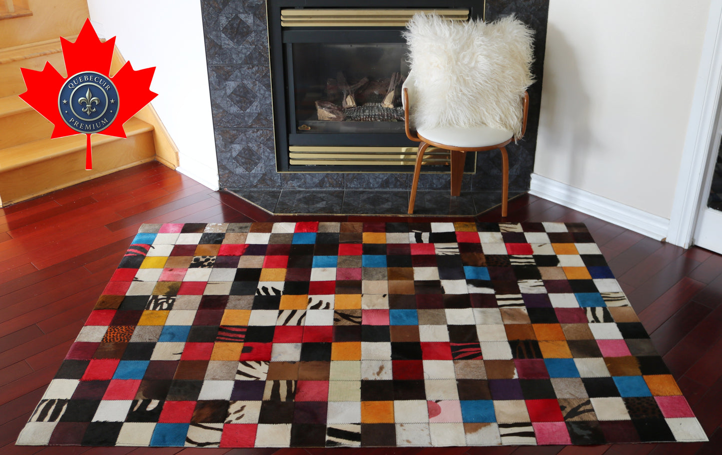 99434 Cowhide rug Patchwork Collection Quebecuir Premium