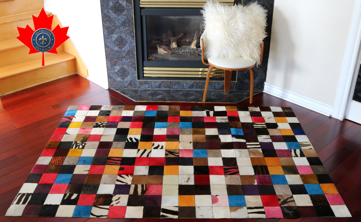 99434 Cowhide rug Patchwork Collection Quebecuir Premium
