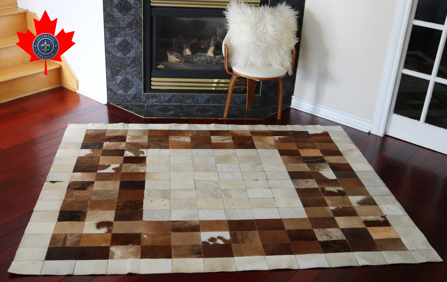 99435 Cowhide rug Patchwork Collection Quebecuir Premium