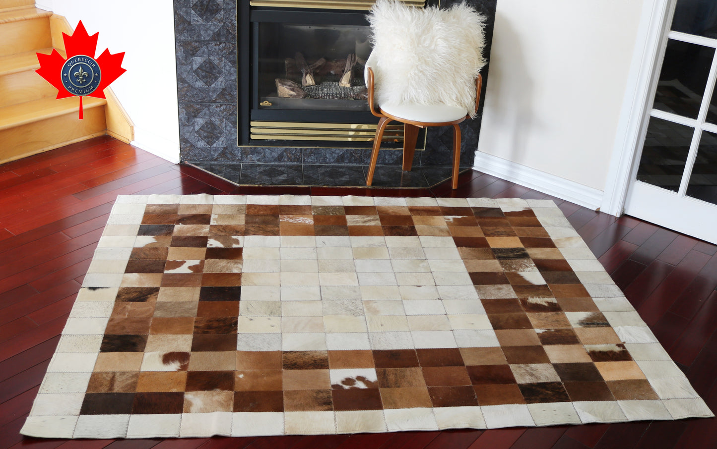 99435 Cowhide rug Patchwork Collection Quebecuir Premium