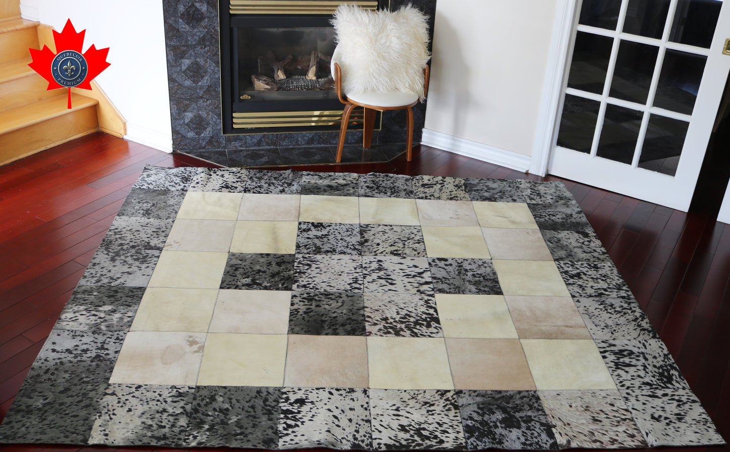 99437 Cowhide rug Patchwork Collection Quebecuir Premium