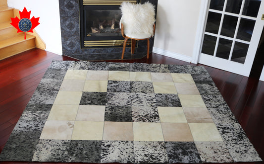 99437 Cowhide rug Patchwork Collection Quebecuir Premium