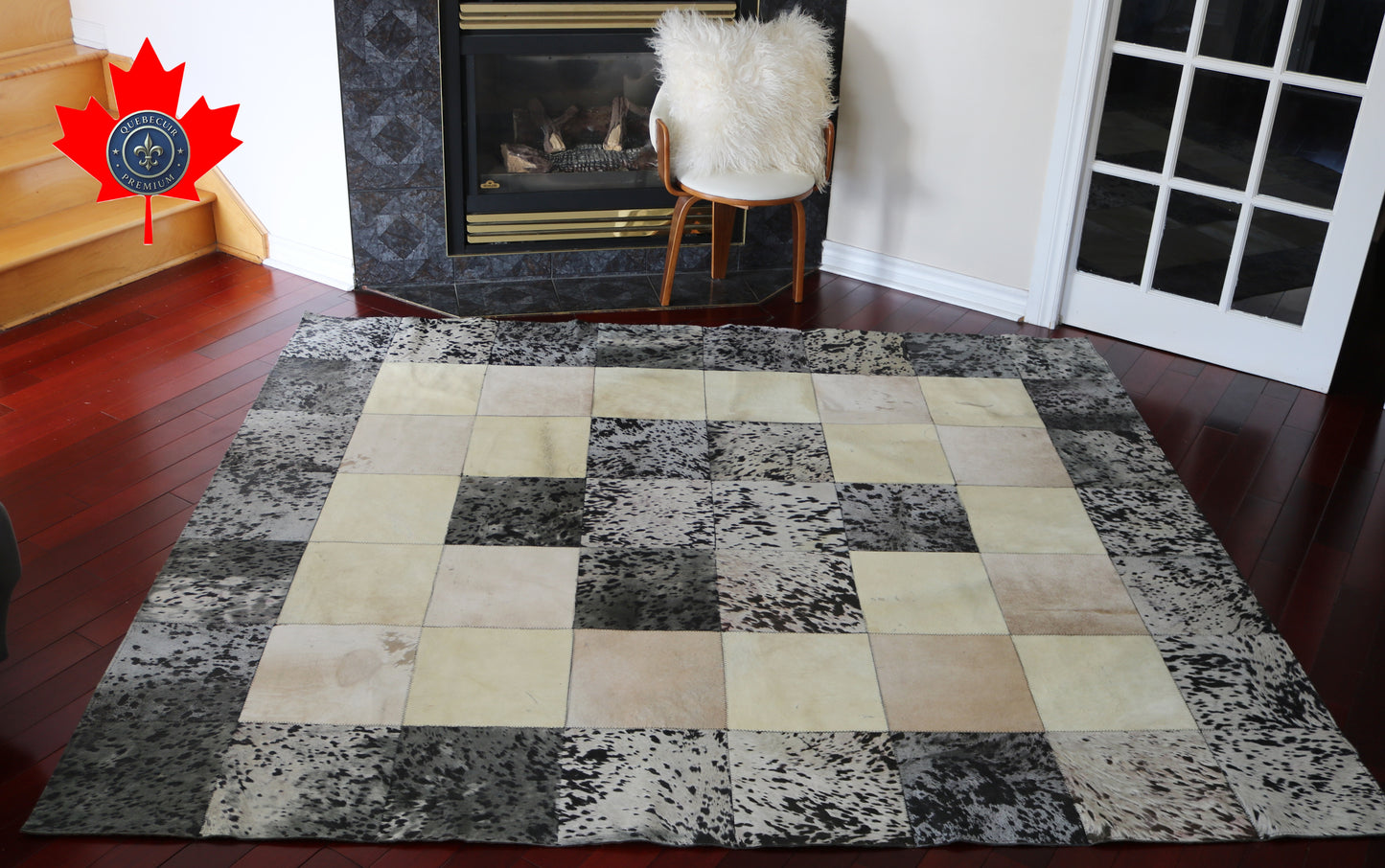 99437 Cowhide rug Patchwork Collection Quebecuir Premium