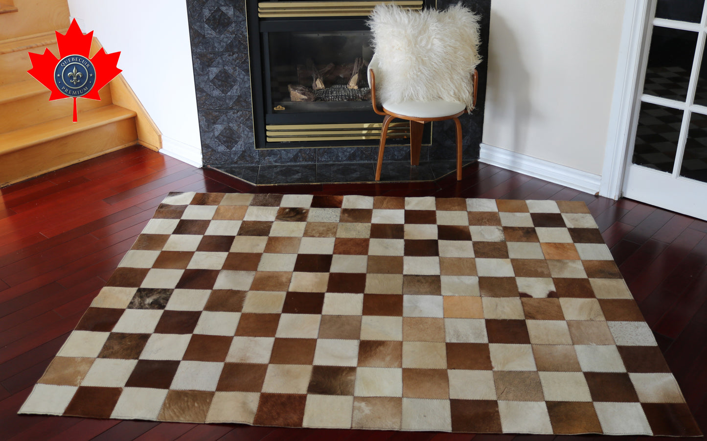 99438 Cowhide rug Patchwork Collection Quebecuir Premium