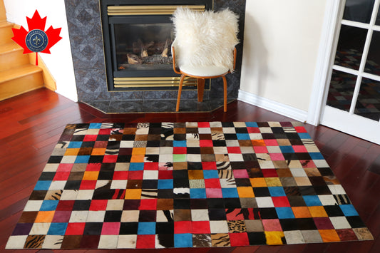 99440 Cowhide rug Patchwork Collection Quebecuir Premium