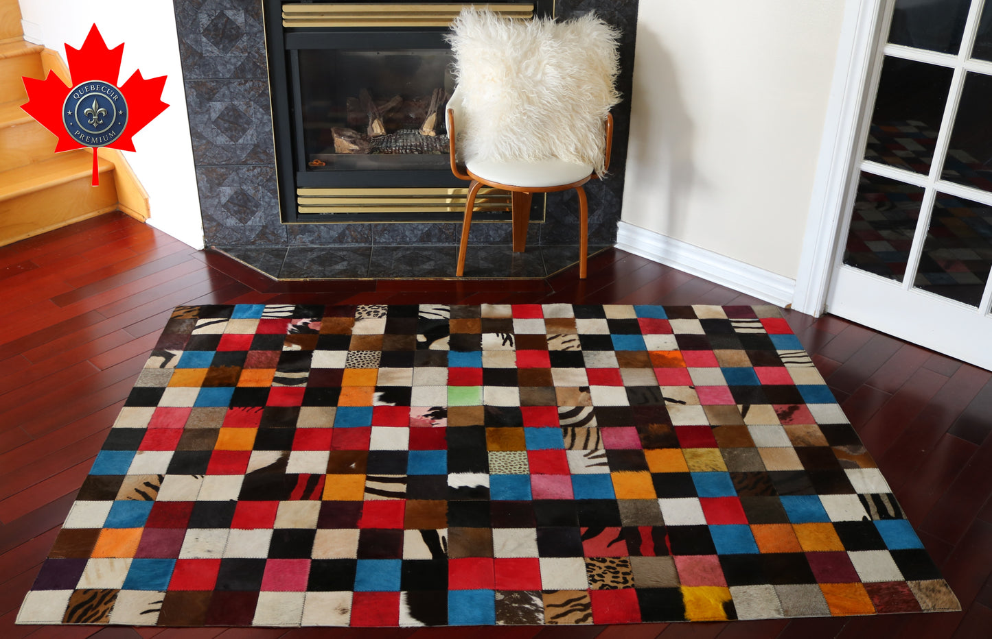 99440 Cowhide rug Patchwork Collection Quebecuir Premium