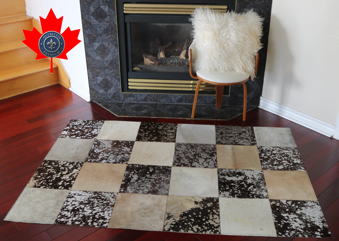 99445 Cowhide rug Patchwork Collection Quebecuir Premium