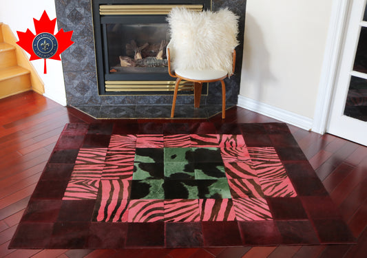 99446 Cowhide rug Patchwork Collection Quebecuir Premium