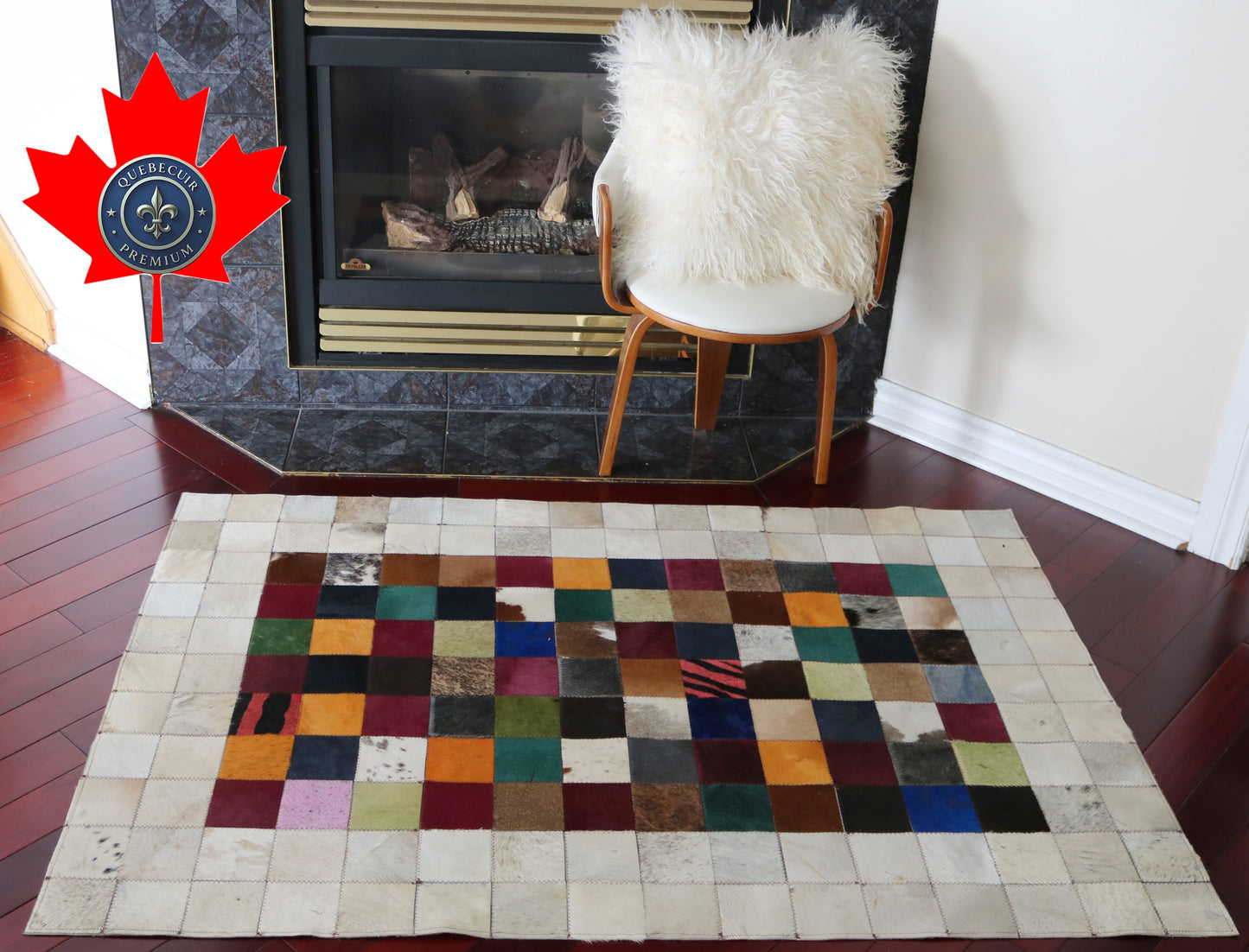 99451 Cowhide rug Patchwork Collection Quebecuir Premium
