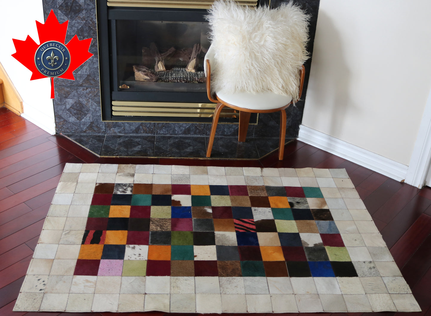99451 Cowhide rug Patchwork Collection Quebecuir Premium