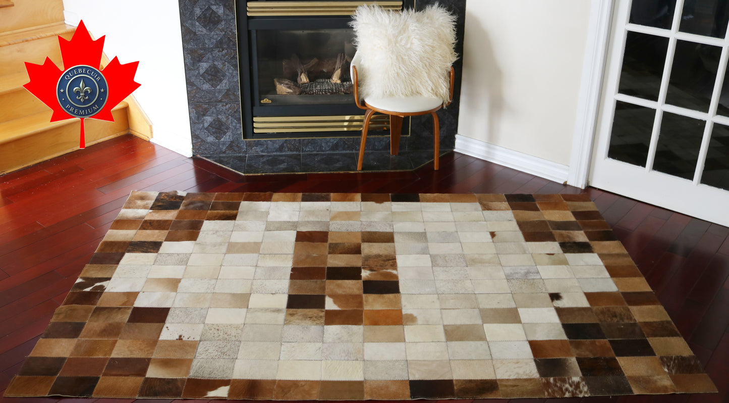 99452 Cowhide rug Patchwork Collection Quebecuir Premium