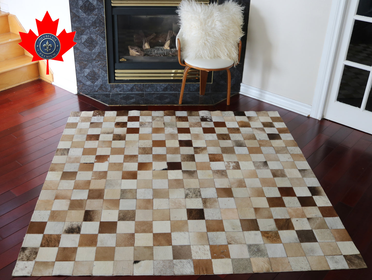 99453 Cowhide rug Patchwork Collection Quebecuir Premium