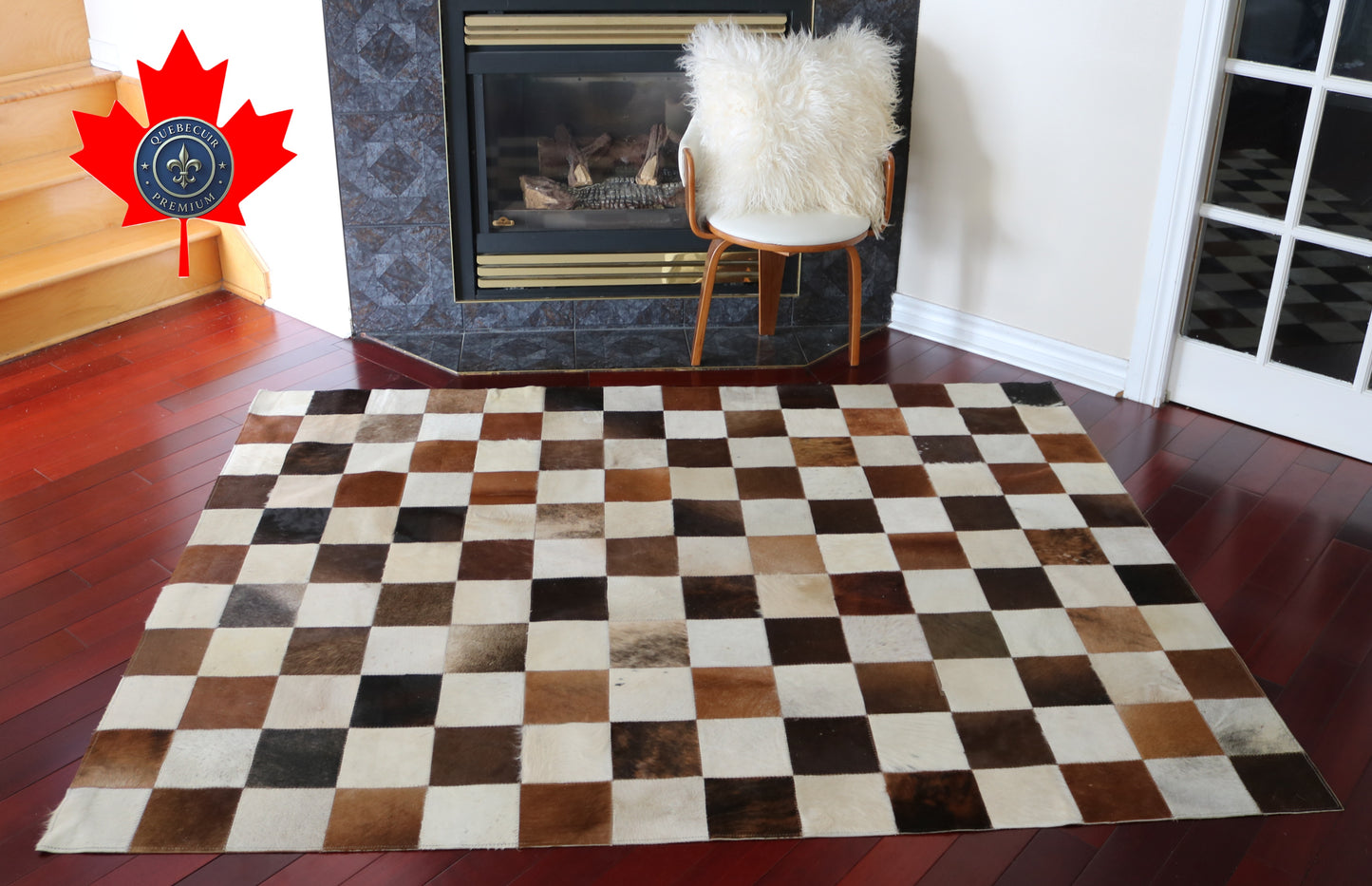 99454 Cowhide rug Patchwork Collection Quebecuir Premium