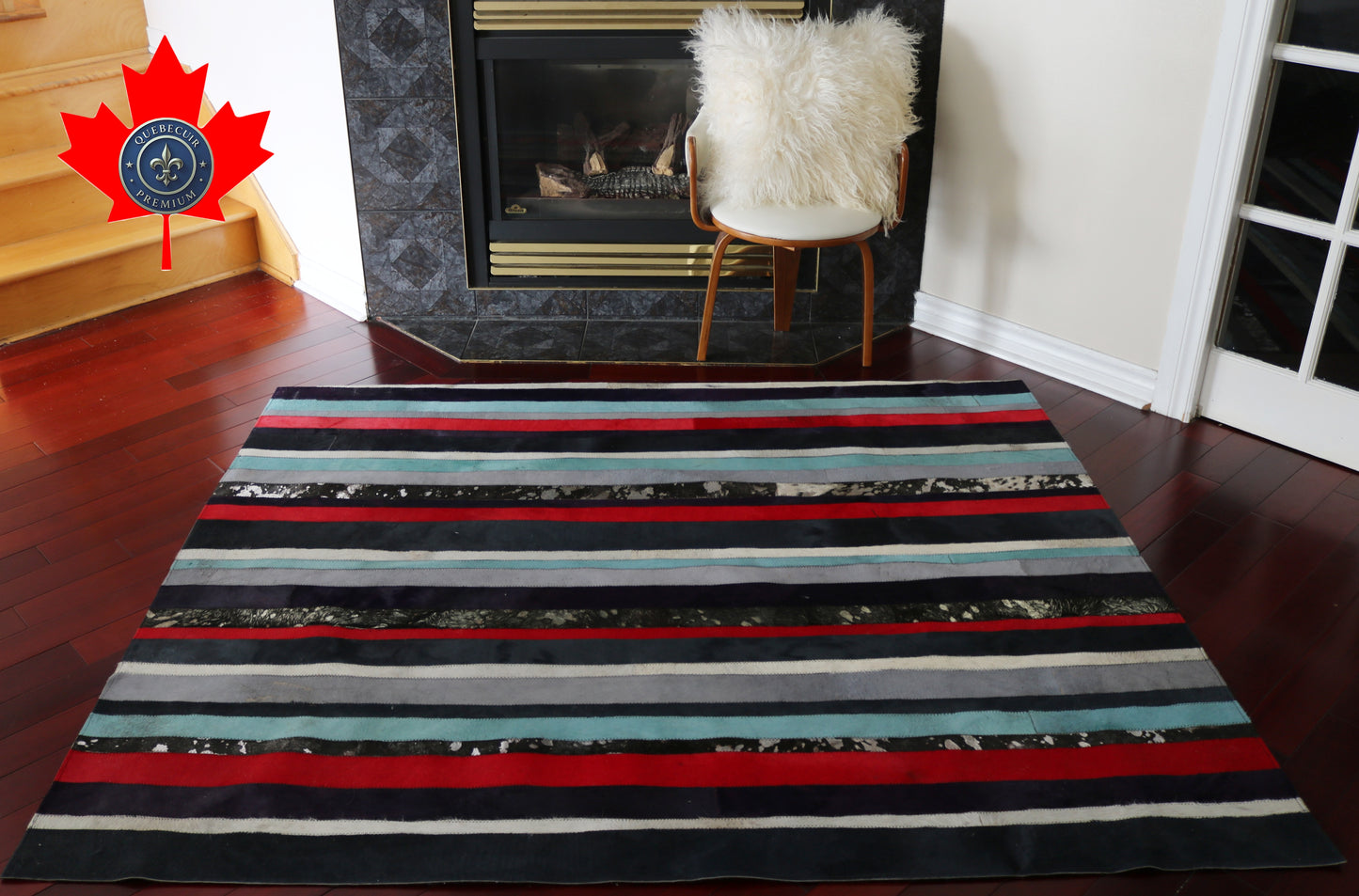 99455 Cowhide rug Patchwork Collection Quebecuir Premium