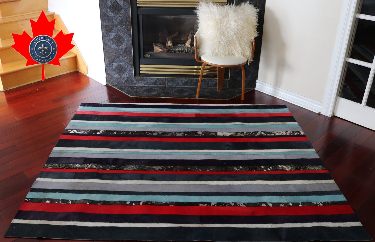 99455 Cowhide rug Patchwork Collection Quebecuir Premium