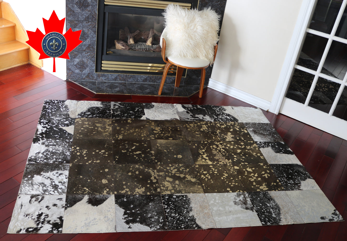 99457 Cowhide rug Patchwork Collection Quebecuir Premium