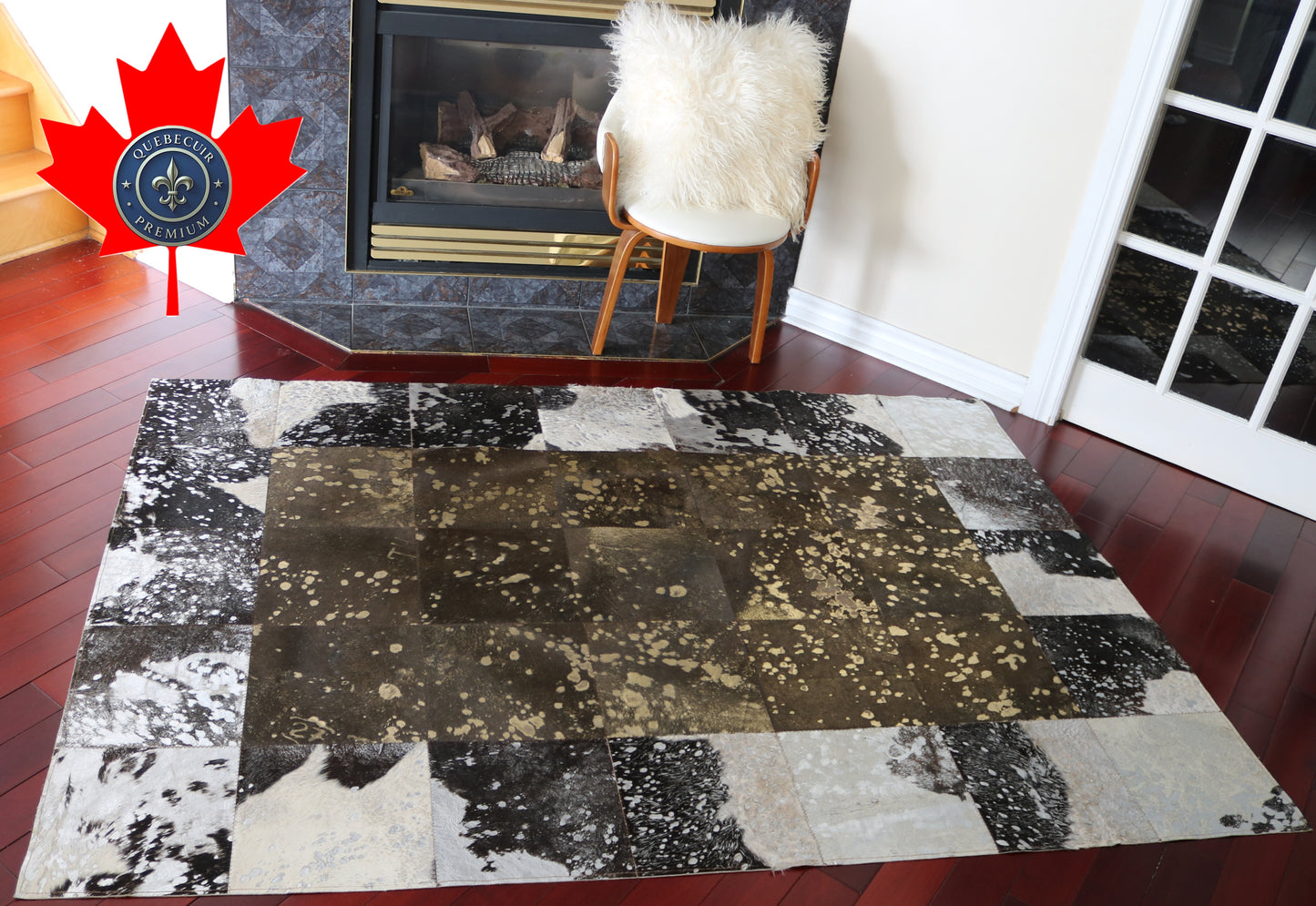 99457 Cowhide rug Patchwork Collection Quebecuir Premium