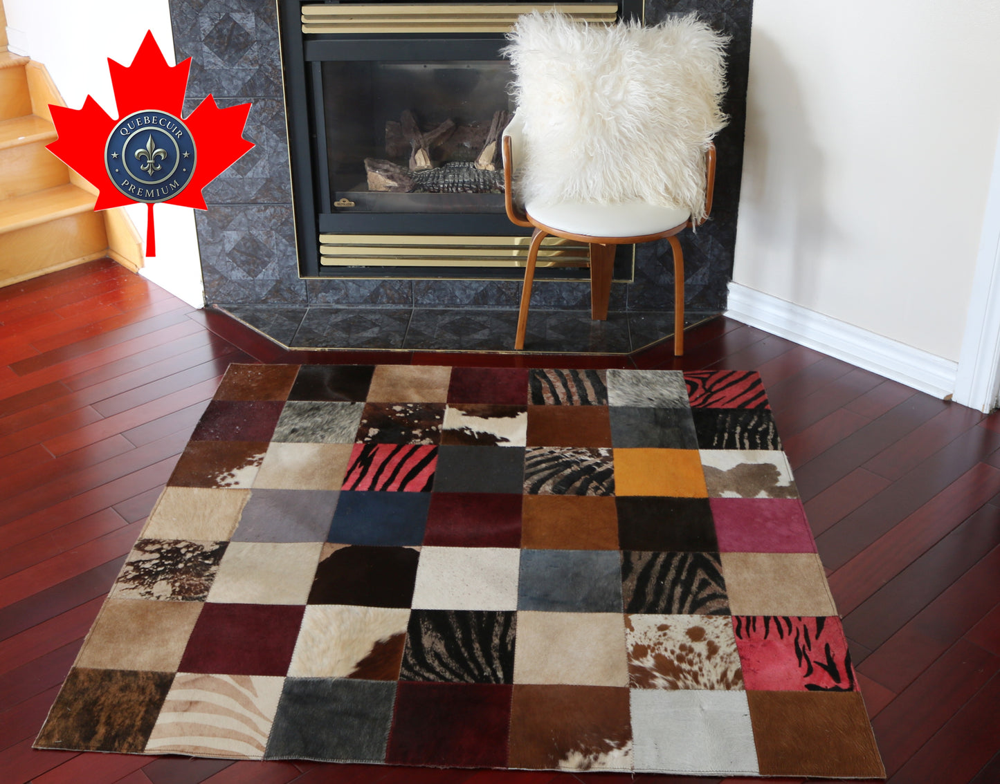99459 Cowhide rug Patchwork Collection Quebecuir Premium