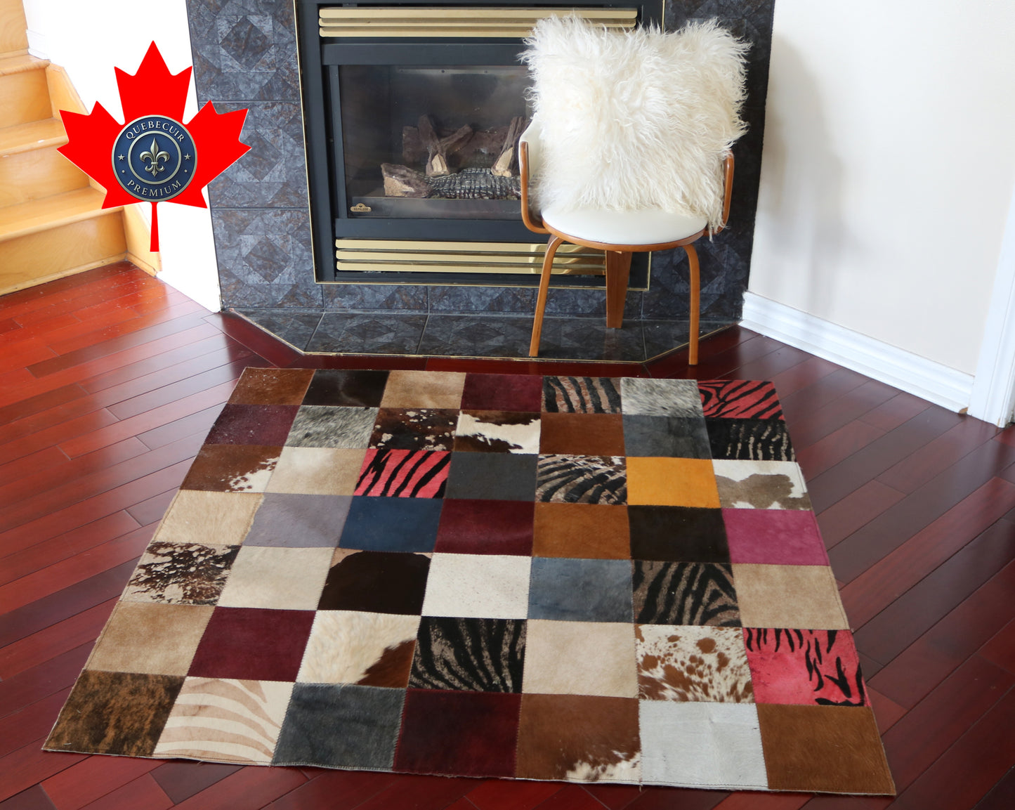 99459 Cowhide rug Patchwork Collection Quebecuir Premium