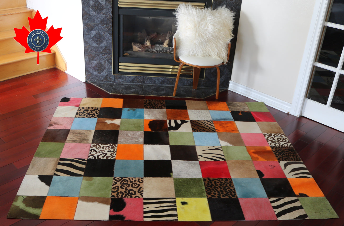99460 Cowhide rug Patchwork Collection Quebecuir Premium