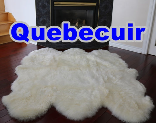 3005322 Tapis GRAND peau de Mouton Sheepskin BIG SIZE Collection Quebecuir Premium IVORY     X 6