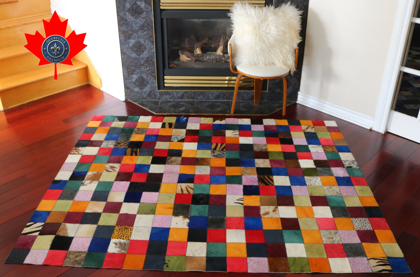 99461 Cowhide rug Patchwork Collection Quebecuir Premium