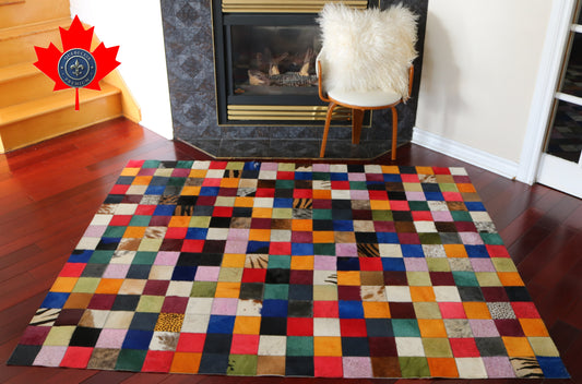 99461 Cowhide rug Patchwork Collection Quebecuir Premium
